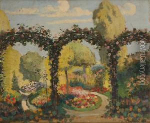 Jardin Ensoleille Oil Painting - Emile Lecomte