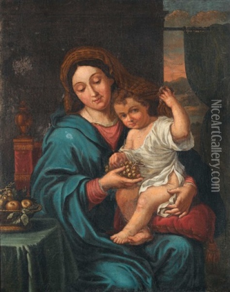 La Vierge A La Grappe Oil Painting - Pierre Mignard the Elder