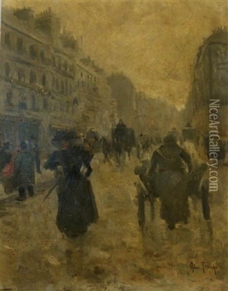 Les Boulevards Parisiens Oil Painting - Louis Abel-Truchet
