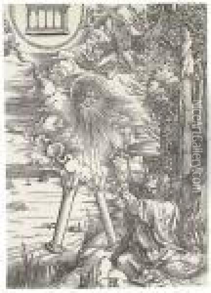 Saint John Devouring The Book Oil Painting - Albrecht Durer