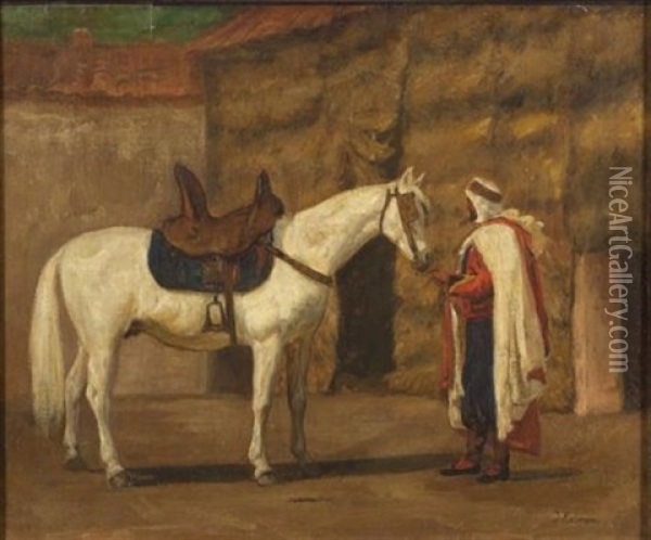 Arabian Horse, Algiers Oil Painting - Thomas Harris Robinson