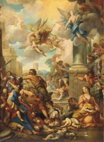The Massacre Of The Innocents Oil Painting - Bartolomeo Giuseppe Chiari