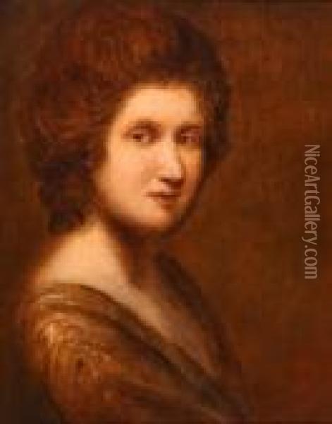 Portrait Sketch Of A Lady Oil Painting - Sir Joshua Reynolds