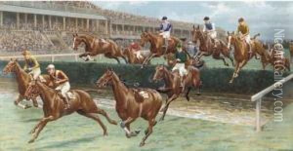 The Grand National Oil Painting - William Hounsom Byles