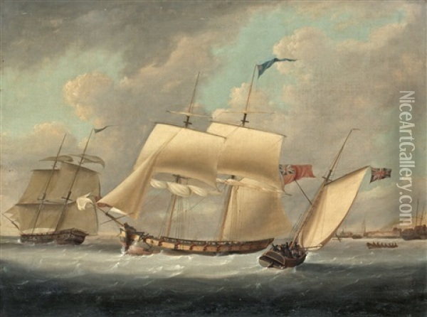 Thetis Gun Boat Of Dover Oil Painting - Philipp Jakob Loutherbourg the Elder