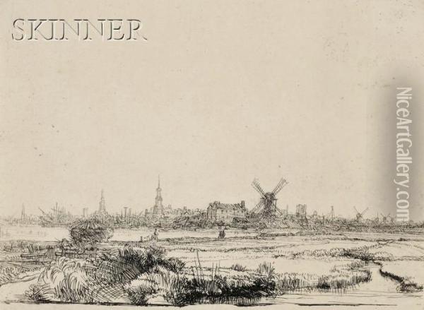 View Of Amsterdam From The Northwest Oil Painting - Rembrandt Van Rijn