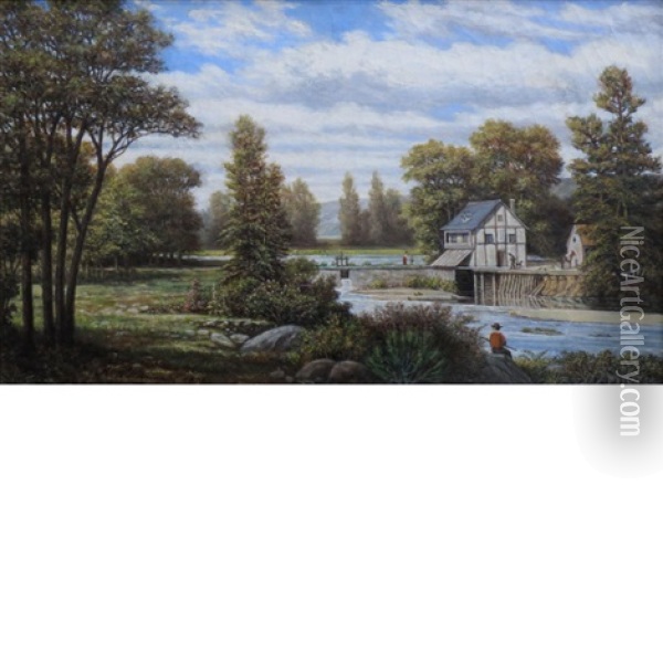 The Mill Oil Painting - Philippe Regis de Trobriand