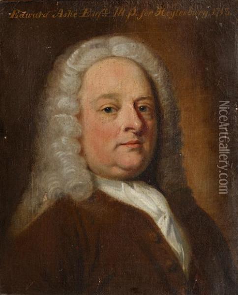 Portrait Of Edward Ashe Esq., M.p For Heytesbury Oil Painting - Thomas Frye
