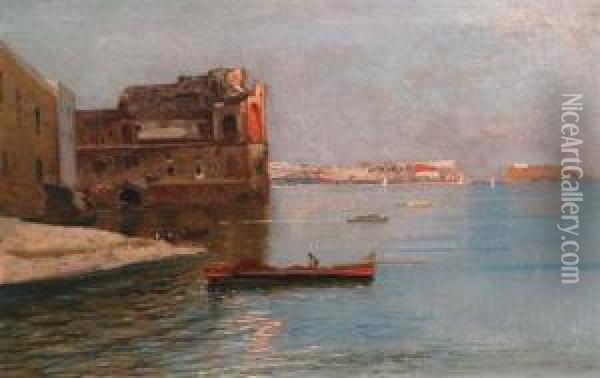 View Of Naples Oil Painting - Oscar Ricciardi