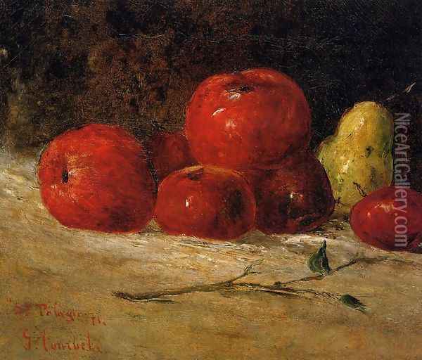 Still Life: Apples and Pears Oil Painting - Gustave Courbet