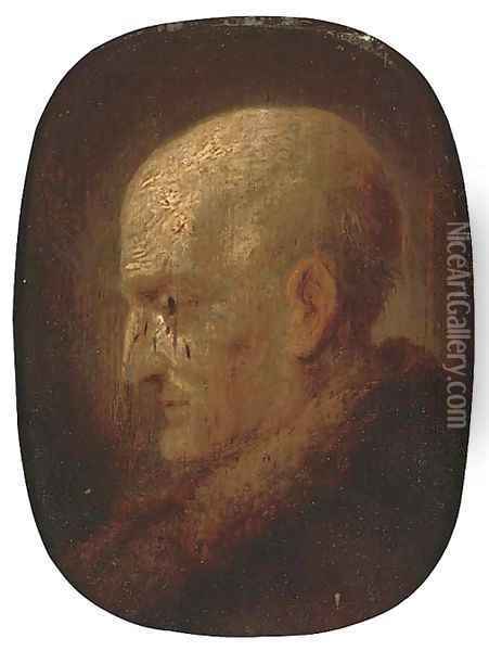 A head of an elderly bearded man Oil Painting - Christian Wilhelm Ernst Dietrich