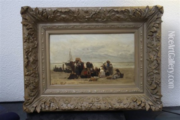 Vissersvrouwen Op Het Scheveningse Strand Oil Painting - Philip Lodewijk Jacob Frederik Sadee