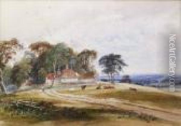 Near Cuckfield, Sussex Oil Painting - Anthony Vandyke Copley Fielding