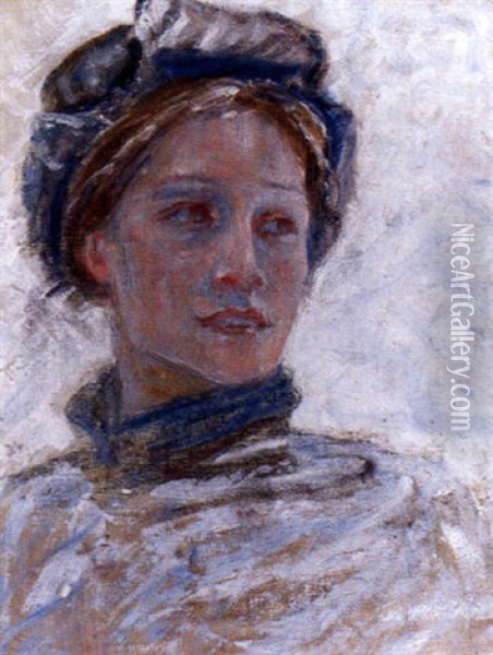 Kvinna I Latt Snoyra Oil Painting - Johann Axel Gustaf Acke