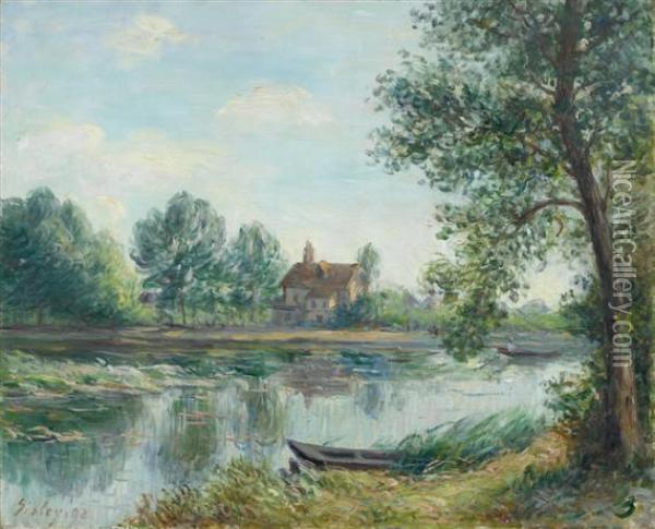 Bords Du Loing A Saint-mammes Oil Painting - Alfred Sisley