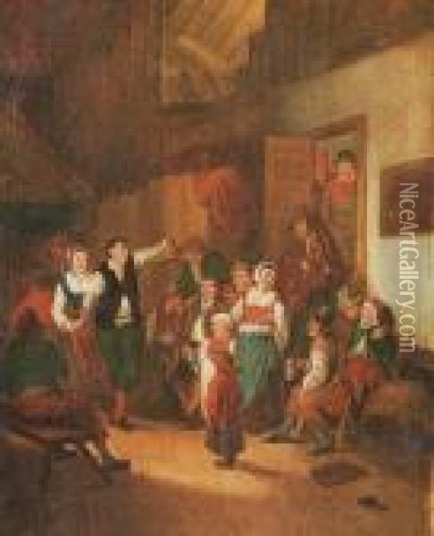 La Danse A L'auberge Oil Painting - Cornelis (Pietersz.) Bega