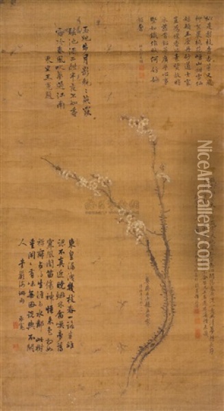 Plum Blossom Oil Painting -  Zhao Mengjian