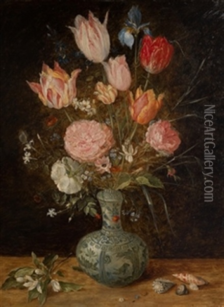 Jarron Con Flores Oil Painting - Jan Brueghel the Elder