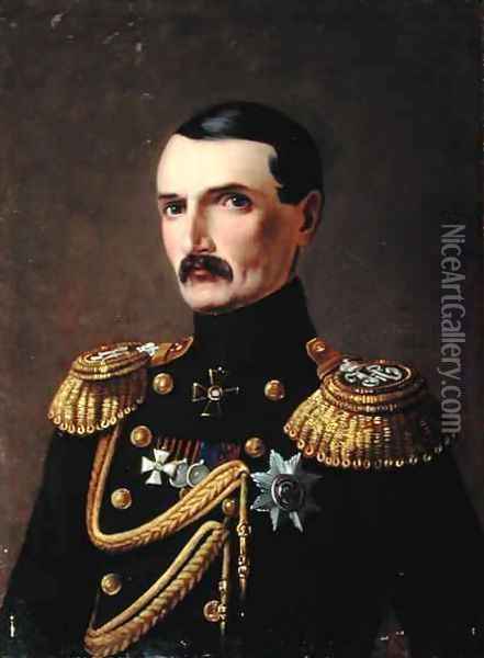 Portrait of Admiral V.A. Kornilov 1806-1854, Hero of Crimea Oil Painting - A.F. Permyakov