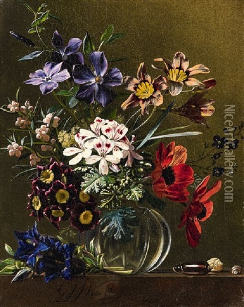A Floral Still Life Oil Painting - Georgius Jacobus Johannes van Os