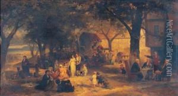 The Village Fair Oil Painting - John Joseph Cotman