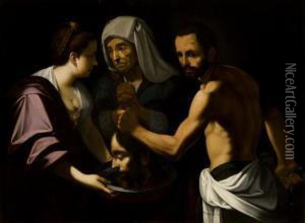 Salome Riceve La Testa Del Battista Oil Painting - Carlo Sellitto
