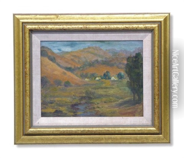 Landscape Of Hills With Houses Oil Painting - Selden Connor Gile