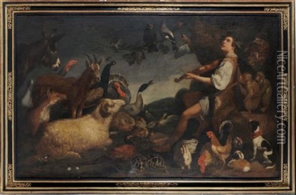 Orfeo Incanta Gli Animali Oil Painting - Jan Thomas I Roos