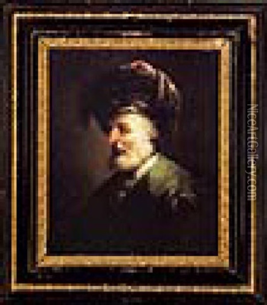 Bildnis Eines Bartigen Mannes Mit Turban Oil Painting - Christian Wilhelm Ernst Dietrich