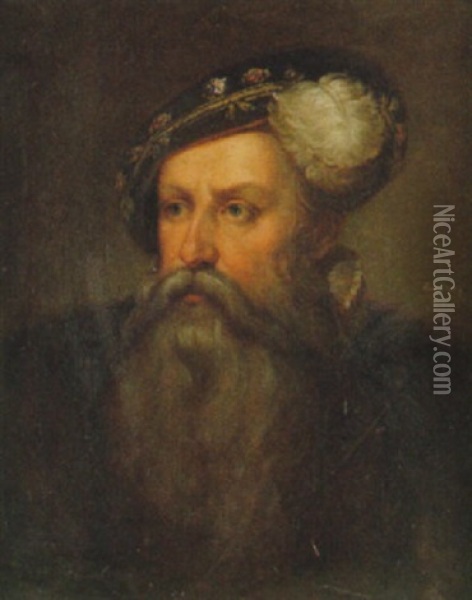 Portratt Av Gustav Vasa Oil Painting - Johan Gustav Sandberg
