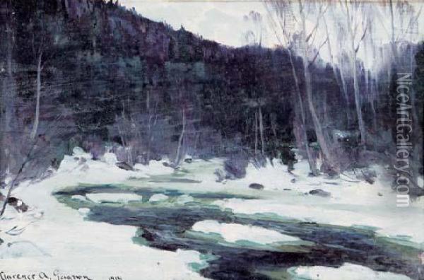 Riviere En Hiver Oil Painting - Clarence Alphonse Gagnon