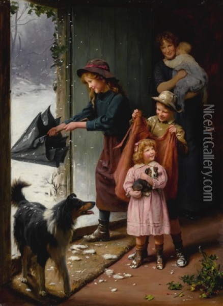 Home At Last Oil Painting - Arthur John Elsley