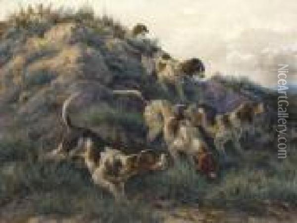 Hounds On A Scent Oil Painting - Edmund Henry Osthaus