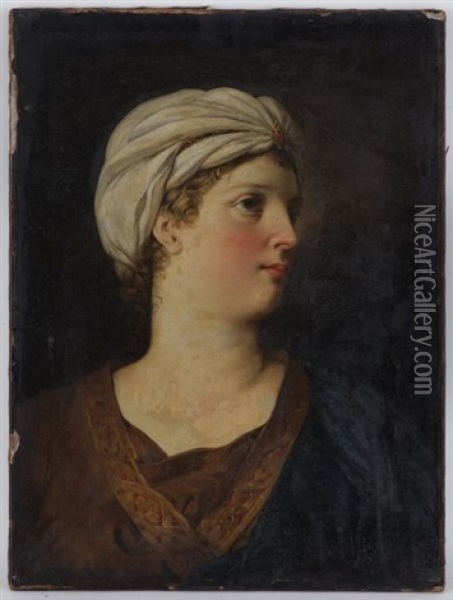 Portrait De Femme Au Turban Oil Painting - Marie-Victoire Lemoine