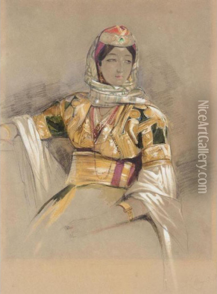 An Eastern Girl Oil Painting - John Frederick Lewis