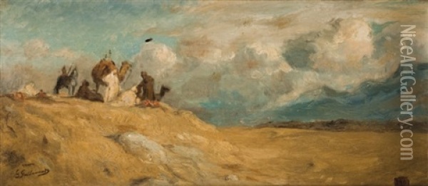 Chameliers Aux Environs De Marnia Oil Painting - Gustave Achille Guillaumet
