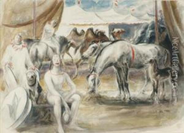 Circus Scene Oil Painting - Henry George Keller