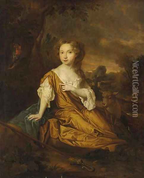 Portrait of Miss Pearl of Aconbury Oil Painting - Sir Peter Lely