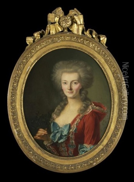 Portrait Of A Lady Oil Painting - Francois Bruno Deshays de Colleville
