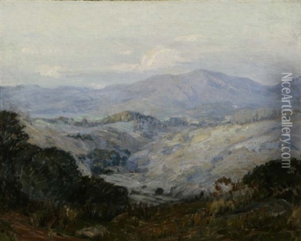 Santa Yenez Mountains, Santa Barbara Oil Painting - Carl Oscar Borg