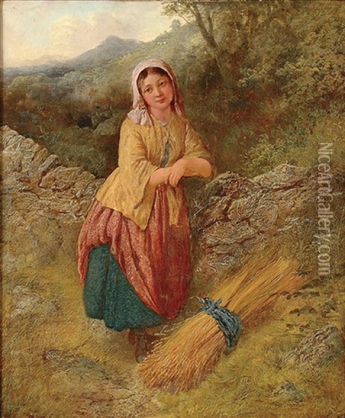 Maiden Of The Harvest Oil Painting - Charles Sillem Lidderdale