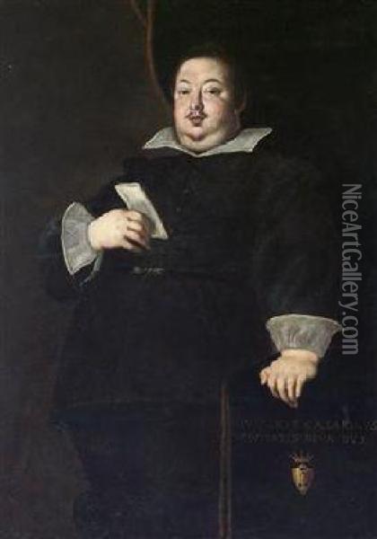 Portrait Of Giuliano Ii. Cesarini Oil Painting - Ottavio Leoni