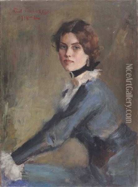 Portrait Of Angelina Troubetzkaya Oil Painting - Prince Paolo Troubetzkoy