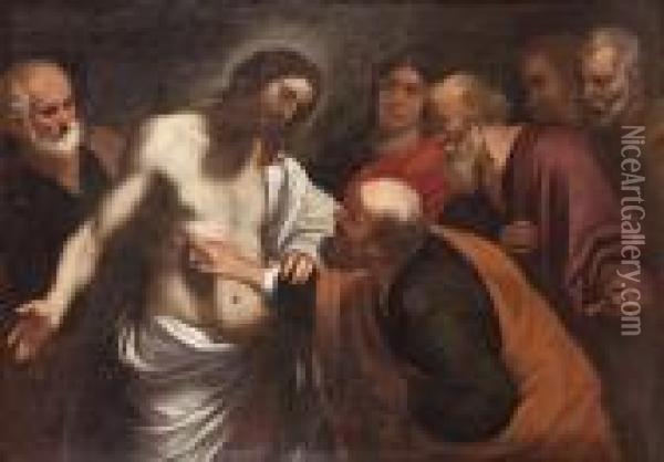 The Incredulity Of Saint Thomas Oil Painting - Orazio De Ferrari
