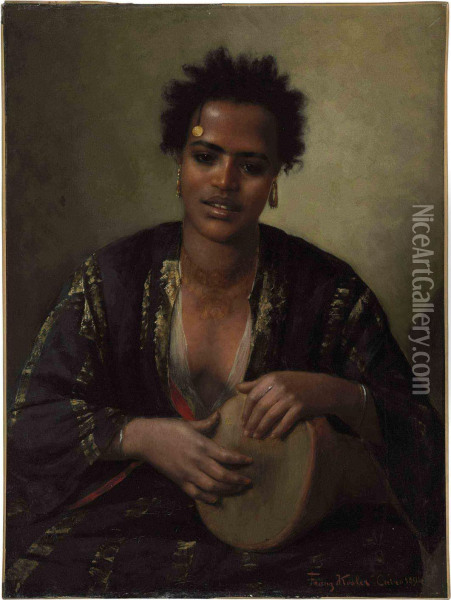 A Nubian Beauty Oil Painting - Franz Xavier Kosler