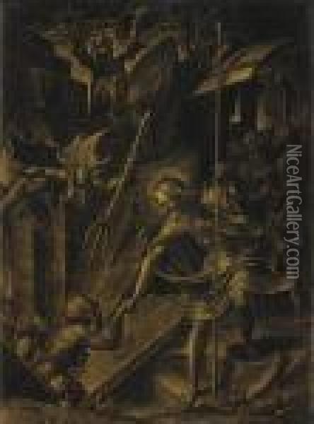 Christ's Descent Into Limbo Oil Painting - Giacomo (or Jacopo) Tarchiani