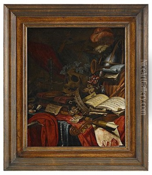 Stilleben - Memento Mori Oil Painting - Vincent Laurensz van der Vinne the Elder