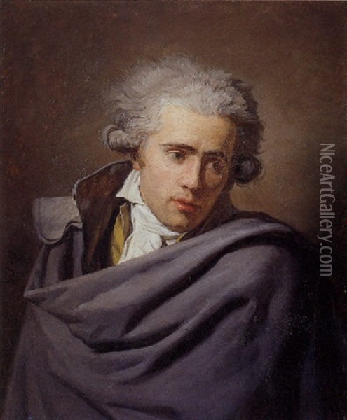 Portrait Of A Man In A Grey Coat Oil Painting - Henri-Pierre Danloux