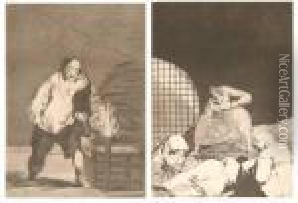 Y Se Le Quema La Casa And Las Rinde El Sueno Oil Painting - Francisco De Goya y Lucientes