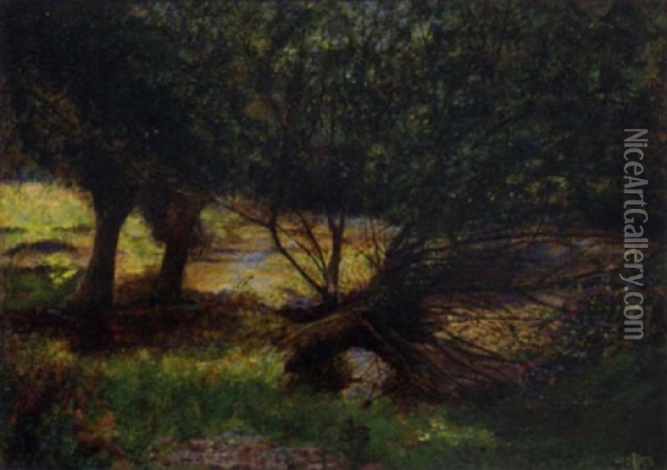 The River Avon, Broom Oil Painting - Edward Steel Harper Jr.